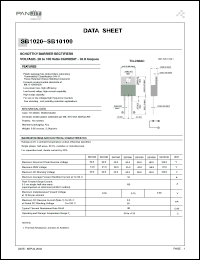 SB1040 datasheet: Schottky barrier rectifier. Max recurrent peak reverse voltage 40.0 V. Max average forward rectified current at Tc = 90degC  10 A. SB1040