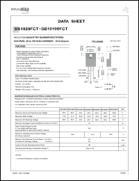 SB1060FCT datasheet: Isolation schottky barrier rectifier. Max recurrent peak reverse voltage 60 V. Max average forward rectified current at Tc = 90degC  10 A. SB1060FCT