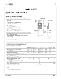 SB2030CT datasheet: Schottky barrier rectifier. Max recurrent peak reverse voltage 30 V. Max average forward rectified current at Tc = 90degC  20.0 A. SB2030CT
