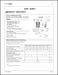 SB2080CT datasheet: Schottky barrier rectifier. Max recurrent peak reverse voltage 80 V. Max average forward rectified current at Tc = 90degC  20.0 A. SB2080CT