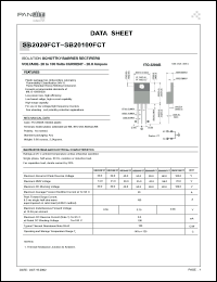 SB2020FCT datasheet: Isolation schottky barrier rectifier. Max recurrent peak reverse voltage 20.0 V. Max average forward rectified current at Tc = 90degC  20.0 A. SB2020FCT