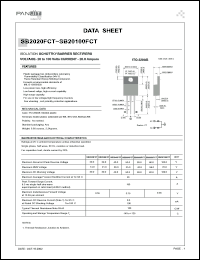 SB2040FCT datasheet: Isolation schottky barrier rectifier. Max recurrent peak reverse voltage 40.0 V. Max average forward rectified current at Tc = 90degC  20.0 A. SB2040FCT