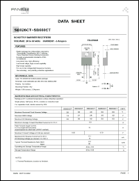 SB620CT datasheet: Schottky barrier rectifier. Max recurrent peak reverse voltage 20 V. Max average forward rectified current at Ta = 75degC  6 A. SB620CT
