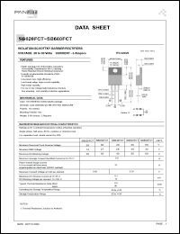 SB660FCT datasheet: Isolation schottky barrier rectifier. Max recurrent peak reverse voltage 60 V. Max average forward rectified current at Tc = 75degC  6 A. SB660FCT