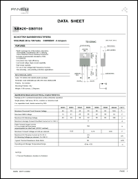 SB840 datasheet: Schottky barrier rectifier. Max recurrent peak reverse voltage 40 V. Max average forward rectified current at Tc = 100degC  8 A. SB840