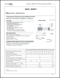 SB840DC datasheet: DDPak surfase mount schottky barrier rectifier. Max recurrent peak reverse voltage 40 V. Max average forward rectified current at Ta = 100degC  8 A. SB840DC