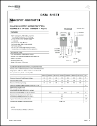 SB830FCT datasheet: Isolation schottky barrier rectifier. Max recurrent peak reverse voltage 30 V. Max average forward rectified current at Tc = 100degC  8 A. SB830FCT