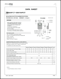 SB840FCT datasheet: Isolation schottky barrier rectifier. Max recurrent peak reverse voltage 40 V. Max average forward rectified current at Tc = 100degC  8 A. SB840FCT