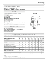 SD1080CT datasheet: Schottky barrier rectifier. Max recurrent peak reverse voltage 80 V. Max average forward rectified current at Tc = 75degC  10.0 A. SD1080CT