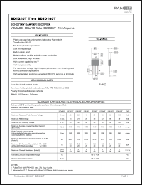 SD1050T datasheet: Schottky barrier rectifier. Max recurrent peak reverse voltage 50 V. Max average forward rectified current at Tc = 75degC  10.0 A. SD1050T