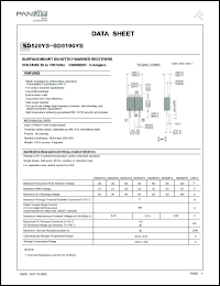 SD530YS datasheet: Surfase mount schottky barrier rectifier. Max recurrent peak reverse voltage 30 V. Max average forward rectified current at Tc = 75degC  5 A. SD530YS