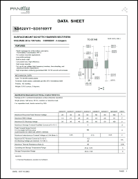 SD520YT datasheet: Surfase mount schottky barrier rectifier. Max recurrent peak reverse voltage 20 V. Max average forward rectified current at Tc = 75degC  5 A. SD520YT