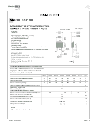 SD840S datasheet: Surfase mount schottky barrier rectifier. Max recurrent peak reverse voltage 40 V. Max average forward rectified current at Tc = 85degC  8.0 A. SD840S