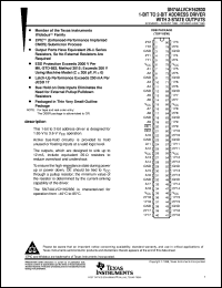 SN74ALVCH162830GR datasheet:  1-BIT TO 2-BIT ADDRESS DRIVER WITH 3-STATE OUTPUTS SN74ALVCH162830GR