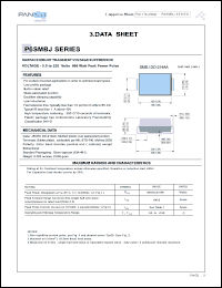 P6SMBJ6.0C datasheet: Surfase mount transient voltage suppressor. 600W. Vrwm = 6.0 V. Vbr(min/max) = 6.67/8.45 V. It = 10 mA. Ir = 1600 uA. Vc = 11.4 V. Ipp = 52.6 A. P6SMBJ6.0C