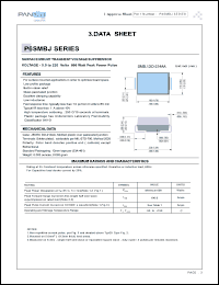 P6SMBJ6.5A datasheet: Surfase mount transient voltage suppressor. 600W. Vrwm = 6.5 V. Vbr(min/max) = 7.22/8.30 V. It = 10 mA. Ir = 500 uA. Vc = 11.2 V. Ipp = 53.6 A. P6SMBJ6.5A