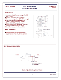 L1481T-5 datasheet: Low power-loss voltage regulators L1481T-5