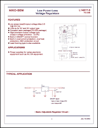 L1481T-9 datasheet: Low power-loss voltage regulators L1481T-9