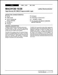 MACH130-24JI datasheet: High-density EE CMOS programmable logic, 24ns MACH130-24JI