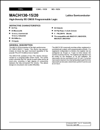 MACH130-20JC datasheet: High-density EE CMOS programmable logic, 20ns MACH130-20JC