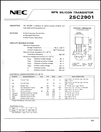 2SC2901 datasheet: NPN transistor for general purpose amplifier and high speed switching applications 2SC2901