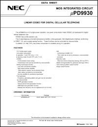 uPD9930G-22 datasheet: Linear codec for digital cellular telephone uPD9930G-22