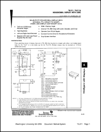 TIL311A datasheet: Hexadecimal display with integral TTL circuit to accept store, and display 4-bit binary data TIL311A