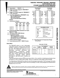 TMS46400DGA-80 datasheet: 1048576-word by 4-bit dynamic random-access memories, 80 ns, 3.3V, low power TMS46400DGA-80