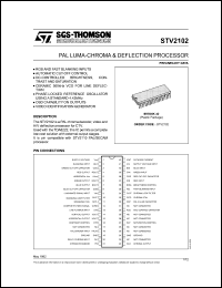 STV2102 datasheet: PAL luma-chroma & deflection processor STV2102