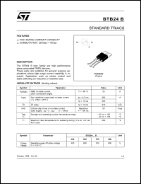 BTB24-600B datasheet: Standard triac 600V BTB24-600B