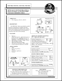 MOC3042 datasheet: Optically coupled bilateral switch light activated zero voltage crossing triac, for power triac driver and consumer appliances MOC3042