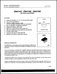 ZN414Z datasheet: AM radio receiver ZN414Z