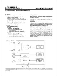 S93VP463S-A datasheet: 1K-bit microwire memory, 16-bit configuration, operating voltage range= 4.5V to 5.5V S93VP463S-A