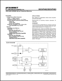 S93VP463P-B datasheet: 1K-bit microwire memory, 16-bit configuration, operating voltage range= 4.5V to 5.5V S93VP463P-B