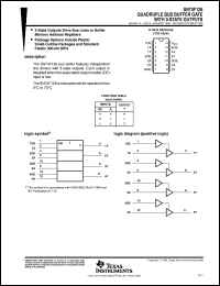 SN74F126DR datasheet:  QUADRUPLE BUS BUFFER GATE WITH 3-STATE OUTPUTS SN74F126DR