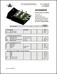 GOG96020 datasheet: 690 V  3 phase AC-DC bridge GOG96020