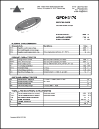 GPDH3170 datasheet: 2800 V  rectifier diode GPDH3170