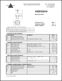 GSD32015 datasheet: 1600 V  rectifier diode GSD32015