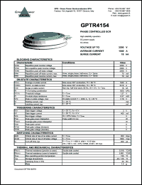 GPTR4154 datasheet: 3200 V  phase controlled SCR GPTR4154