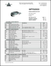 GPTG2033 datasheet: 1600 V  phase controlled SCR GPTG2033
