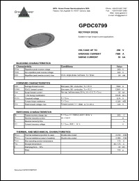 GPDC0799 datasheet: 200 V  rectifier diode GPDC0799