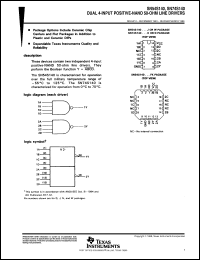 SN74S140DR datasheet:  DUAL 4-INPUT POSITIVE-NAND 50-OHM LINE DRIVERS SN74S140DR
