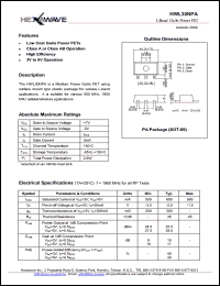 HWL30NPA datasheet: 2.8 W L-band GaAs power FET HWL30NPA