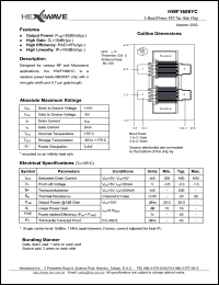 HWF1686YC datasheet: 5.4 W L-band power FET via hole chip HWF1686YC