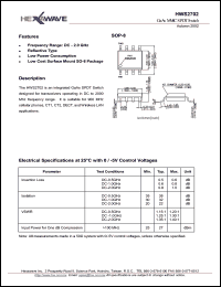 HWS2702 datasheet: GaAs MMIC SPDT switch HWS2702