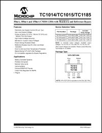 TC1015-2.8VCT datasheet: 100mA CMOS LDOs with shutdown and reference bypass, output voltages: 2.8V TC1015-2.8VCT