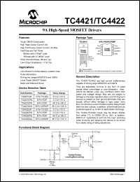 TC4421EPA datasheet: 9A high-speed MOSFET drivers TC4421EPA