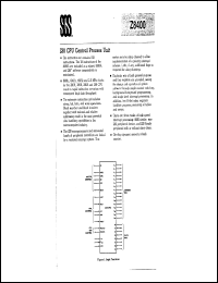 Z8400F1 datasheet: Z80 CPU central processor unit, 2.5MHz, frit seal package Z8400F1