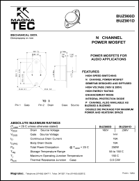 BUZ901D datasheet: N-channel power MOSFET for audio applications, 200V BUZ901D