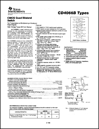 CD4066BE datasheet:  CMOS QUAD BILATERAL SWITCH CD4066BE